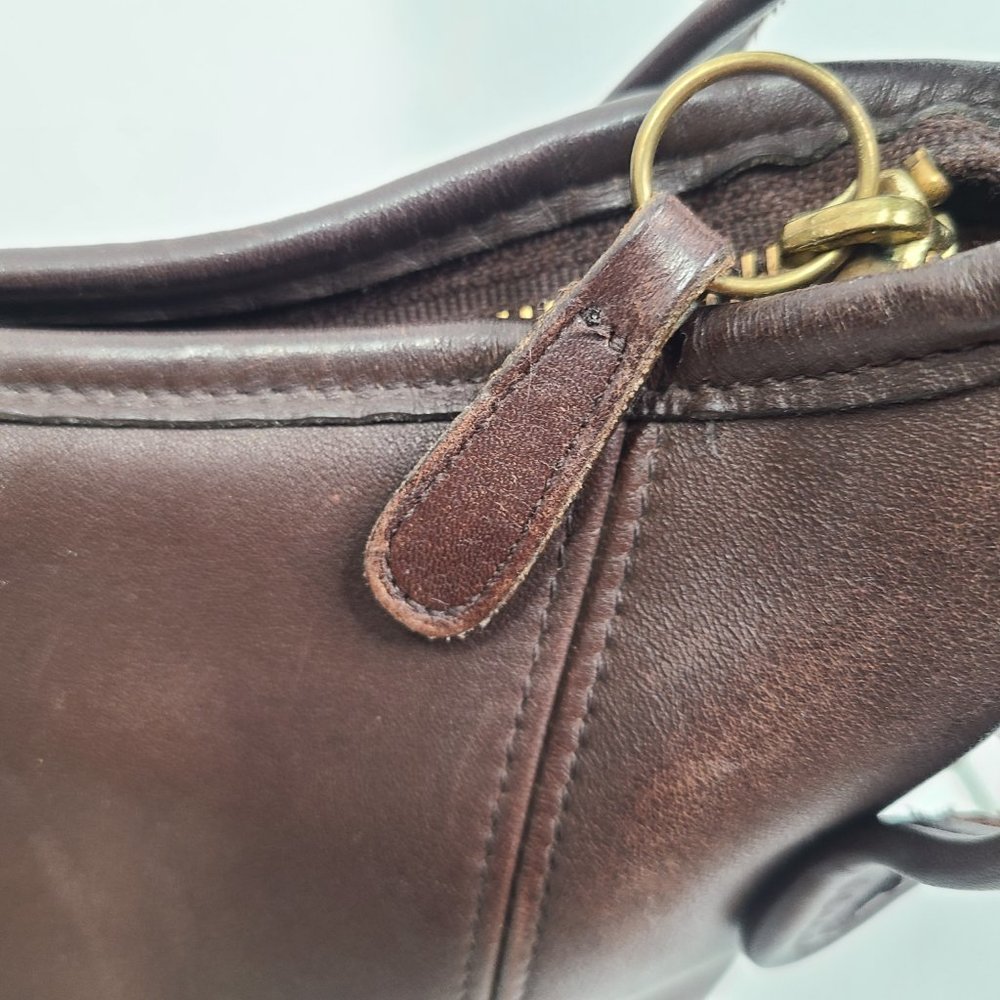 Coach Shoulder Duffle Gallery Tote Cognac Brown Leather - Picture 5 of 9